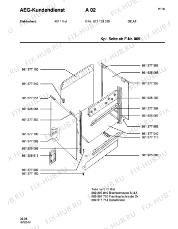 Взрыв-схема плиты (духовки) Aeg 4011V-D - Схема узла Section1